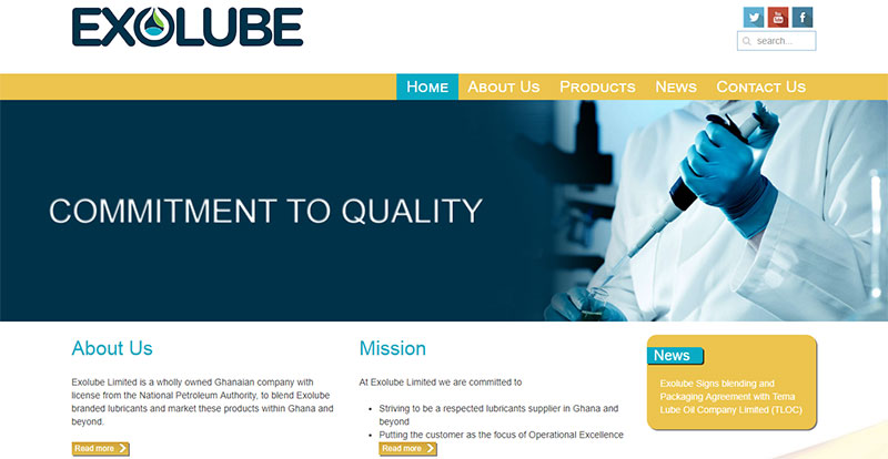 Exolube Homepage